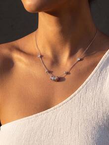1pc Exquisite Rainbow Transport Necklace Women Jewelry Minimalist Collarbone Chain Delicate Jewelry Gift For Girls - Rainbow Lucky Necklace - View 7