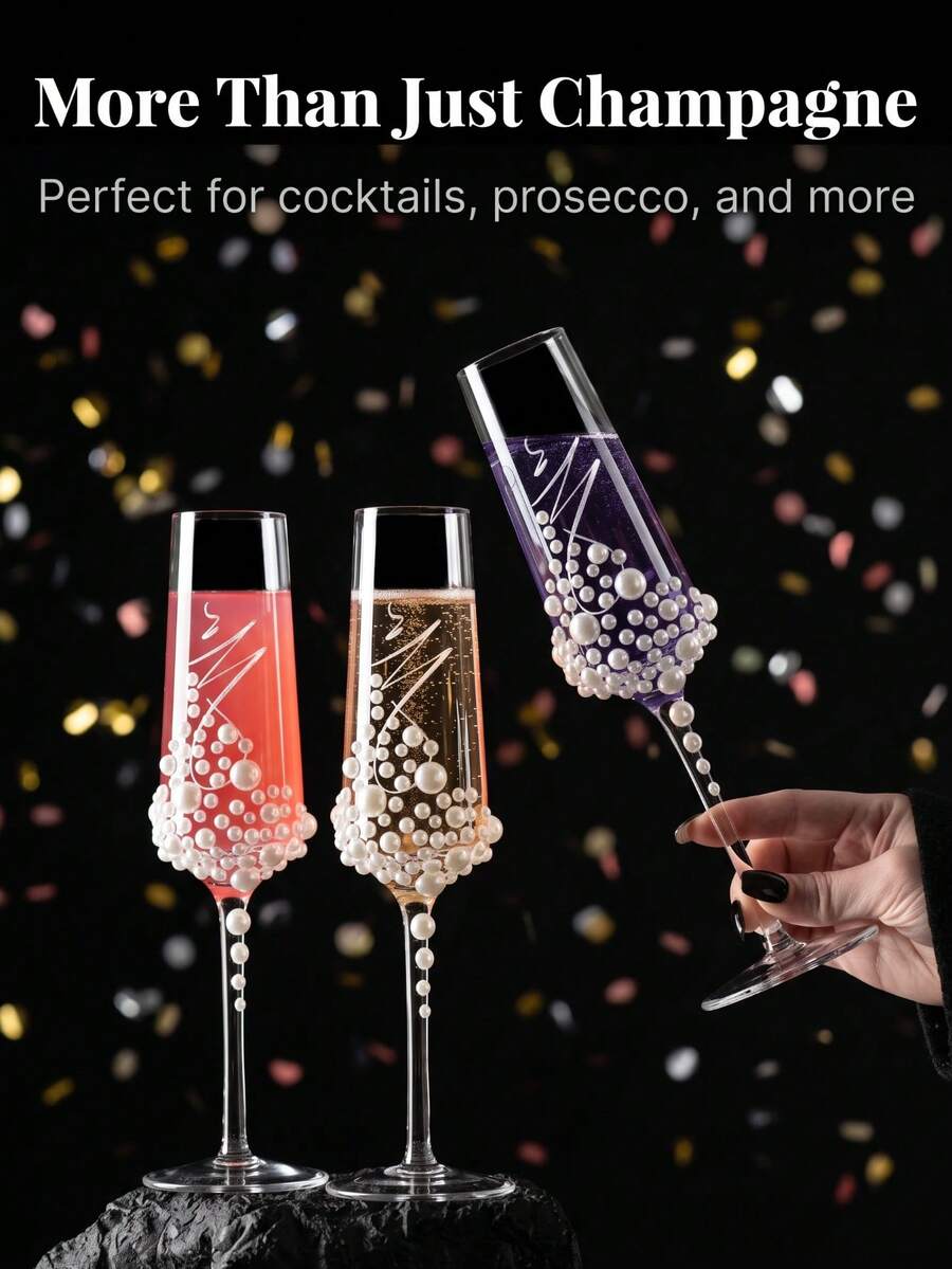Återanvändbara champagneglas för brud och brudgum, lämpliga för skål, jubileum, förlovningspresent, bröllopsbankett och festtillfällen, perfekt presentval - Visa 1