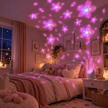 1PC Cherry Blossom Projector Light Set (Projector Lamp And Base And USB Cord), 360° Adjustable. It Projects Vivid Moving Romantic Spring Cherry Blossom Patterns. Ideal For Bedrooms, Parties, Christmas, Halloween, And Birthday Gifts - White - View 8