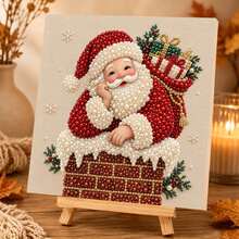 مجموعة رسم اللؤلؤ الملونة DIY، بابا نويل، مناسبة لديكور جدران المنزل أو المكتب، هدية عطلة مثالية، ديكور عيد الميلاد، أعمال فنية للعطلات، مجموعة يدوية DIY - أطقم - مشاهدة 2