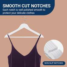 White Solid Wood Non-Slip Hangers, High-Quality Solid Wood Coat Racks, Thickened With Strong Load-Bearing Capacity, Not Easy To Deform, Non-Slip Groove Design, Protects Collars, Suitable For Coats, Suits, Shirts, Light Luxury Wardrobe Storage Racks - Multicolor - View 2