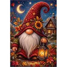 1PC DIY 5D Diamond Painting Kit Gnome Pattern - Round Full Diamond Art Mosaic Craft, Home Wall Decor, Unframed - No Frame - View 1