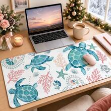 1 miếng lót chuột/thảm bàn phím mở rộng họa tiết collage đại dương ven biển với rùa biển, sứa, thuyền buồm và sao biển, cho văn phòng tại nhà và chơi game, kích thước S/M/L/XL - Xem 16