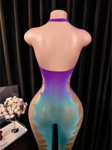 Lingerie Set / Role Play Costume,Cover-Up, Fishnet Bodysuit Elastic Fishnet Lingerie Bodysuit For Women And Girls Bikini - Multicolor - View 2