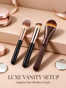 3Pcs Professional Face Makeup Brush Set, Soft Non-Shedding Bristles, Powder Brush, Concealer Brush & Foundation Brush, Ergonomic Handle Makeup Tools For Beginner - Multicolor - View 9