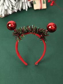 1pc Christmas Sequin Ball Spring Headband, Christmas Shiny Decorative Ball Headband, Holiday Party Photo Prop Women's Hair Accessory - Multicolor - View 12