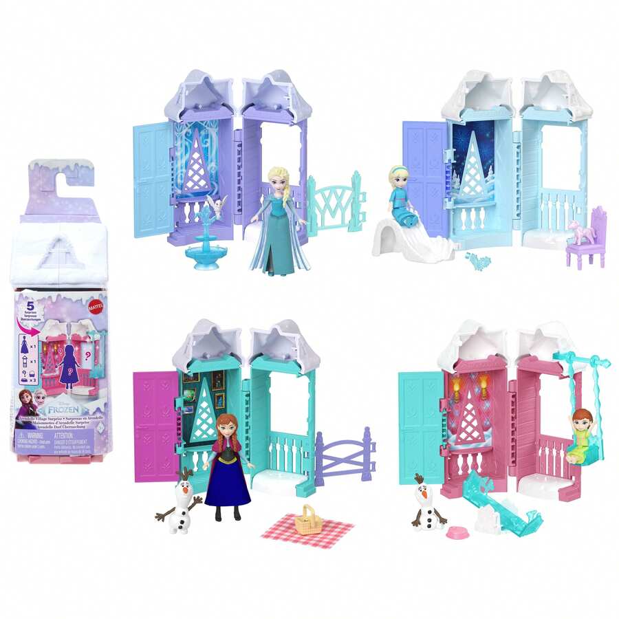 Mattel JFG24-986B Frozen Arendale Animals Blind Box (Character May Vary), Anna And First House, 2 Mini Dolls, Surprise, Pretend Play, Ages 3 And Up, Multi - JFG24 - View 1