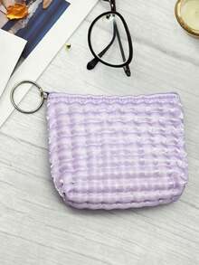 Children's Fashion Mini Coin Purse With Keychain - Casual & Stylish, Perfect For Storing Keys, Data Cables, Coins And Rings - Easy To Clean And Wash - Multiple Colors Available, Halloween/Christmas Special Gift (Random Color) - Multicolor - View 4