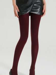 1pc Women's Shaping Leggings, Light Compression Butt Lifting Stretch Tights For Fall Winter, Christmas Party, Holiday & Daily Wear - Multicolor - View 14