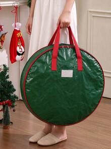 Red Christmas Decoration Wardrobe Storage Bag, Large Capacity Foldable Storage Box, Christmas Decoration Portable Tote Bag, Holiday Party Supplies Home Wardrobe Storage Organizer, Travel Essentials, Room Decor - View 9