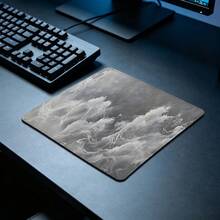 Grey Abstract Ink Art Gaming Mouse Pad Large Desk Mat, Non-Slip Rubber Base With Stitched Edge, XL Extended Computer Keyboard Desk Pad 35.4x15.7 Inch, Table Mat For Home Office & Gamers, Ideal Gift For Men Women - View 5