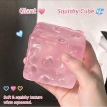 Quishy-New 7cm Large Glacier Cheese Squeeze Toy-Watermelon Smoothie Cheese-Strawberry Smoothie Cheese-Lemon Smoothie Cheese-Grape Smoothie Cheese-(Smoothie Style Moldable Cheese)-Maltose Cheese Squeeze-Super Soft Touch-Stress Relief Toy-Handheld - Multicolor - View 3