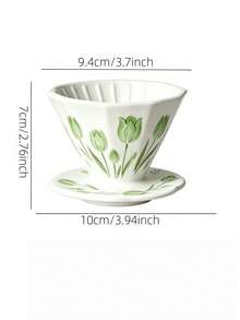 1pc 10-Sided Tulip Ceramic Coffee Filter, Reusable Handmade Pour-Over Origami Cone Filter, Slow Brew Coffee Accessory, Suitable For Home, Cafe, Restaurant - Multicolor - View 12