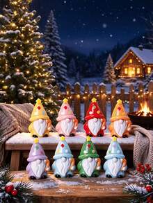 30pcs/Set Figur Kurcaci Tanpa Wajah Natal, Dekorasi Meja Mini Kurcaci Tomte Aneka Warna, Hiasan Meja Natal Musim Dingin, Dekorasi Rumah dan Hadiah Liburan - Satu-Ukuran - View 3