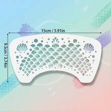 1pc Mermaid Fish Scale Stencil, Reusable Template, Suitable For Party Makeup, Gift Wrapping, Graffiti, Greeting Card Decoration, Spray Painting And More - Sets - View 2