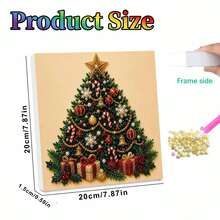 Kit Lukisan Seni Mutiara DIY 11,8x11,8 Inci - Pola Pohon Natal Klasik, Berisi Mutiara Bulat, Batu Permata Berkilau, Simbol Jelas, Set Lengkap Alat dan Mutiara Cadangan, Hadiah Halloween & Natal - Set - View 3