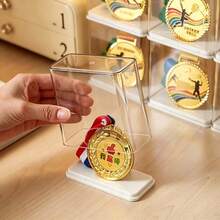 6PCS Commemorative Medal Badge Storage Box, Medal Honor Display Rack, Sports Achievement Inspirational Decoration, Perfect Gift For Sports Fans Friends. - White - View 8