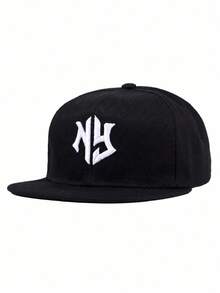 1pc Men's Geometric Pattern Embroidered Hip Hop Hat, Outdoor Adjustable Sun Protection Casual Cap, Spring/Autumn - Red - View 8