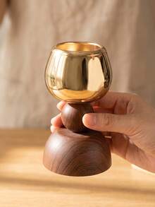 Wood & Gold Metal Candlestick Holder, Retro Table Candle Holder Decor For Wedding, Dining Room, Home Decor,Wood & Gold Metal Candlestick Holder, Retro Table Candle Holder Decor For Wedding, Dining Room, Home Decor. - Fashionable Light Luxury Style - View 16