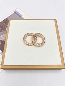 2/6/10pcs Exquisite Rhinestone O-Shaped Open Ring Bag Accessories, Premium Gold Round Buckle, Metal Round Spring Clasp Key Ring, Suitable For Handbag And Wallet Decoration, Keychain Replacement DIY Handmade Accessories - Multicolor - View 6