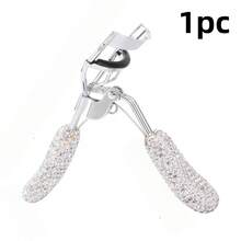 1pc Rhinestone Decorated High-End Faux Diamond Wide Angle Eyelash Curler With Rubber Pad, Essential Makeup Tool For Curling Eyelashes, Portable Eyelash Curler And Styler, Long-Lasting Natural Lift, Suitable For All Eye Shapes, Portable And Durable Eye Makeup Tool - Multicolor - View 10