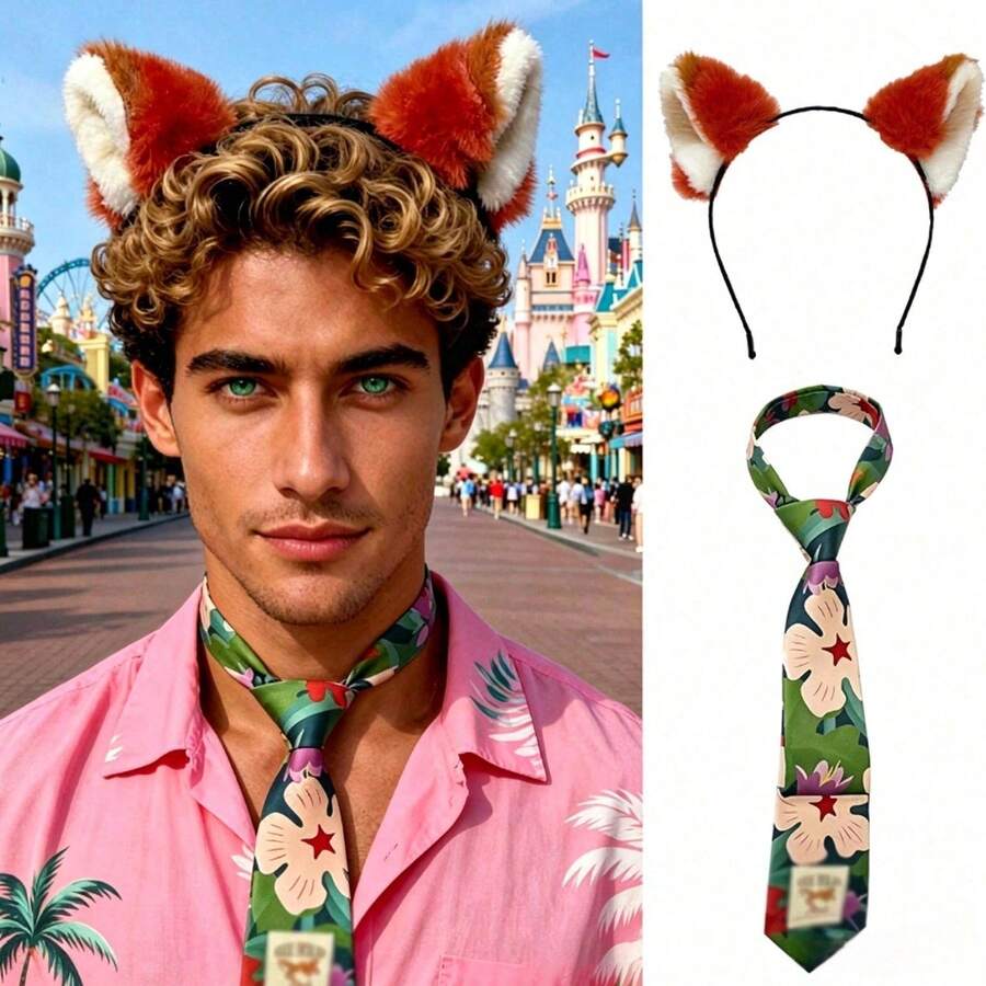 1pc/Cute Realistic Fox Ear Headband, Suitable For Theme Park Outfits, Anime Conventions, Cosplay Parties - Multicolor - View 1