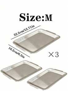 MiLaiWP 1pc Stainless Steel Rectangular Tray, Rust-Resistant, Easy To Clean And Durable, Multi-Functional Stainless Steel Kitchen Storage And Serving Dish, Suitable For Food Prep, Meat Marinating Or Elegant Dessert Platter, Perfect Gift For Families Who Value Kitchen Practicality And Aesthetic Living - Silver - View 15