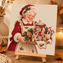 رسمة الماس DIY لعيد الميلاد للجدة، مع إطار داخلي، مناسبة للبالغين والمبتدئين، مزينة باللؤلؤ، هدية ديكور حائط احتفالية، ديكور منزلي، حرفة ديكور العطلات، طقم رسم الماس للبالغين - أطقم - مشاهدة 2
