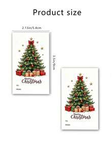 20/50pcs Merry Christmas Greeting Cards, Christmas Tree & Gift Box Design Memo Cards With To/From Blank Space, Holiday Gift Insert Cards, Suitable For Small Business Gift Packaging - Sets - View 5