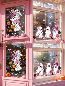 Fun Ghost Halloween Decor Window Stickers, Electrostatic Colorful Film Glass Decals, Window Decoration Static Cling Stickers - SCA1809 Two-piece Set - View 5