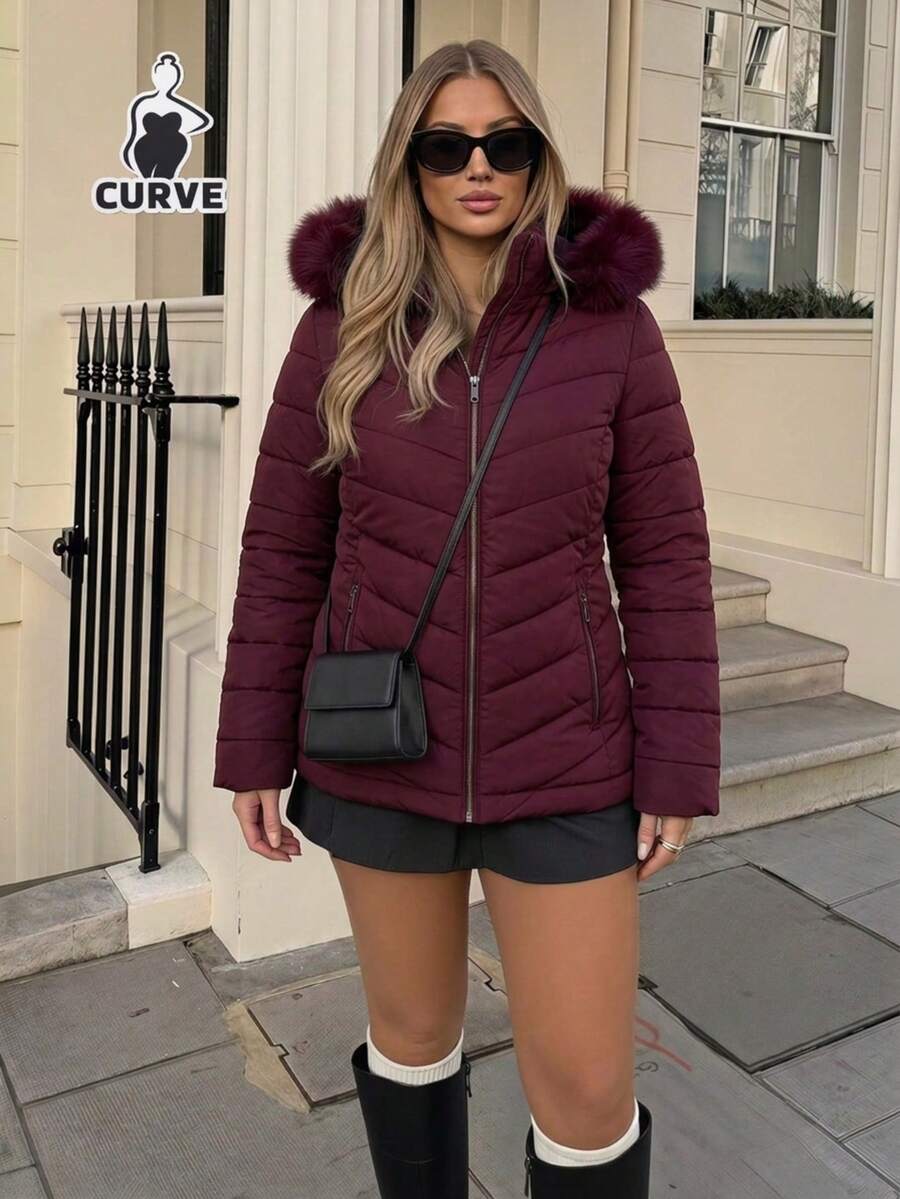 SAKERS OUTDOOR CLOTHING Plus Size Winter Coats - Burgundy - View 1