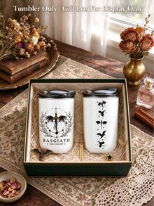 1個/5個 300ml BASGIATH War Academy 咖啡馬克杯，適用冷飲，適合送給男友的節日與生日禮物，不鏽鋼保溫隨行杯，居家使用與下午茶適用，適合冰咖啡、果汁、燕麥奶，適用於學校與日常生活，魔法愛好者送男友禮物 - 多色1 - 查看 2