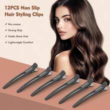 2/1pc Professional Styling Hair Clips, Non-Slip No-Mark Duckbill Hair Clips With Silicone Ring, Salon And Home Hair Cutting Clips, Suitable For Hairstylists, Women, Men - Multicolor - View 1