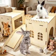 Rumah Hewan Peliharaan Berbentuk Perosotan Ekstra Besar, Dapat Digunakan Sepanjang Musim, Cocok untuk Hamster, Hamster, Landak, Kelinci, Guinea Pig, dan Hewan Peliharaan Kecil Lainnya, Tempat Bermain dan Beristirahat yang Menyenangkan dengan Sarang Terintegrasi - Satu-Ukuran - View 7