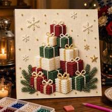 DIY Christmas Gift Pearl And Diamond Painting Set, Including Colorful Round Pearls And Rhinestones, Handmade Pearl And Diamond Art Set For Adults And Beginners, Holiday Gift - Sets - View 3