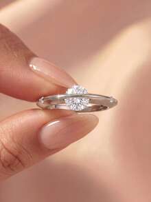 1pc Women's Sterling Silver Star Ring, Suitable For Mother's Day, Valentine's Day, Birthday, Couple Gift, Can Be Stacked DIY Romantic Thin Ring, Exquisite Jewelry Gift - Planet - View 6