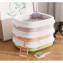 Plastic Cat Litter Scoop, Hollow Mesh Poop Scoop, Portable Cat Litter Cleaner, Durable Pet Waste Scoop, Suitable For Cat Litter Box, Candy Color Pet Cleaning Tool - View 5