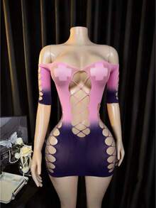 Lingerie Set / Role Play Costume, Cover-Up, Fishnet Bodysuit Two Pieces Nightwear Bikini - Multicolor - View 4