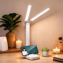 1pc Rechargeable LED Folding Desk Lamp, 3 Lighting Modes And Brightness Adjustment, Portable, Suitable For Reading, Studying, Dorm, Bedroom, Home, Office And More - Fold - View 5