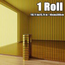 Brodark 1 Roll 40x300cm Self-Adhesive Mirror Striped Design Wall Sticker Wallpaper 3D Wall Panel Removable Gold/Silver Color Stain-Resistant Wear-Resistant Suitable For Hotel, Club, Exhibition Hall Background Wall - Gold and Silver Rolls 40x300cm - View 4