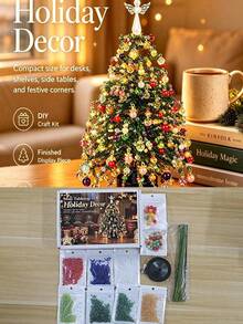 1 Set DIY Beaded Christmas Tree Kit, Handmade Shiny Holiday Decoration, 3D Crystal Bead Christmas Tree Making Set, Holiday Desktop Christmas Tree Decor - Multicolor - View 15