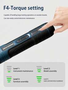 Wireless Electric Screwdriver, Rechargeable Car Repair Tool Set, 3.7V Mini Electric Screwdriver With Battery Indicator, USB Charging, Forward/Reverse, Adjustable Torque, Magnetic Bits, Suitable For Car DIY Home Furniture Assembly, Men's Tools, Christmas Gift - Default - View 6