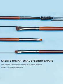 24PCS High Quality Brown Series Face & Eye Full Set Animal Hair Makeup Brushes - Brown - View 6