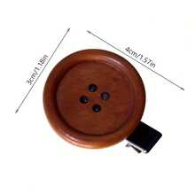 1/2pcs/4pcs 2026 New Alloy Button Hair Clips, Fashionable Sweet Style Alligator Hair Clips, Brown Hair Accessories For Women - Multicolor - View 6