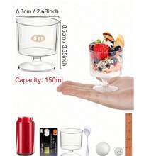 50pcs/10pcs/1pc Reusable Tall Dessert Cups, Mousse Cups, Party Cups, Cake Cups, Cold Drink Cups, Available In 2oz And 5oz Capacities, (60ml Mini Shot Cups, Small Size, 50pcs In Paper Box Packaging), Suitable For Weddings, Birthdays, Christmas, Banquets And Various Party Events. - Clear - View 14