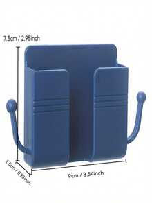 1pc Wall-Mounted Phone Holder, No-Drill Remote Control Storage Box, Multi-Function Socket Organizer Bag, Plastic Charging Phone Stand, Bedroom Remote Control Wall-Mounted Phone Holder, Remote Control Storage Box, Jewelry & Key Organizer Rack (Multi-Color Optional) - No Punching Required (mobile Phone Holder) - View 4