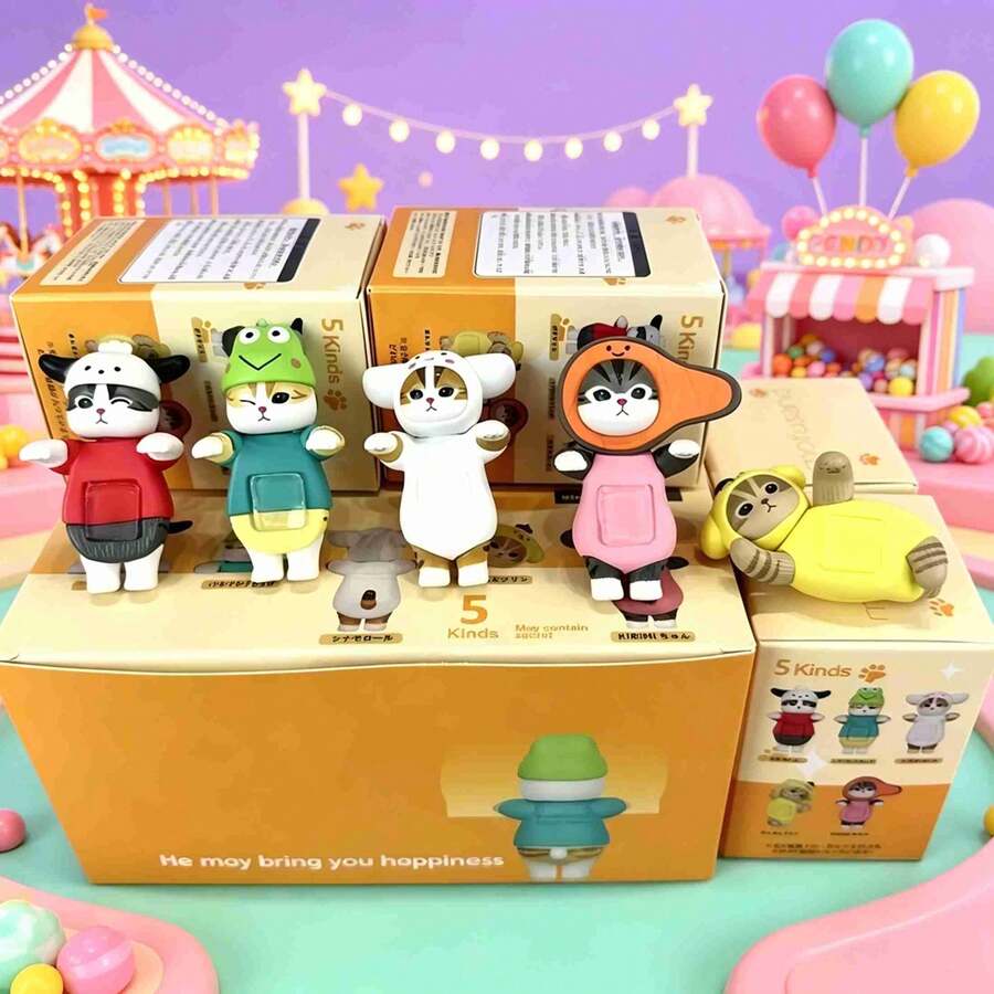 mofusand 1pc Cat Blind Box Is Coming, With A Lazy And Stylish Atmosphere. Can Be Placed On Desktop Or In Car, With Outstanding Collection Texture. Suitable As A Surprise Gift For Birthdays And Anniversaries (Stochastic Style) - Multicolor - View 1