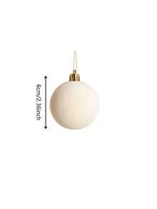 11pcs Cream White Christmas Decorative Balls With Hanging String, Suitable For Home Party, Window Display And Holiday Decoration - Multicolor - View 4