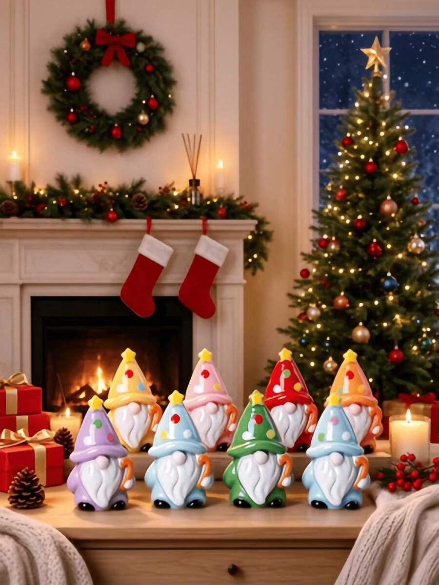 30pcs/Set Figur Kurcaci Tanpa Wajah Natal, Dekorasi Meja Mini Kurcaci Tomte Aneka Warna, Hiasan Meja Natal Musim Dingin, Dekorasi Rumah dan Hadiah Liburan - Satu-Ukuran - View 1