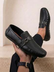 Men Loafers - Black - View 1